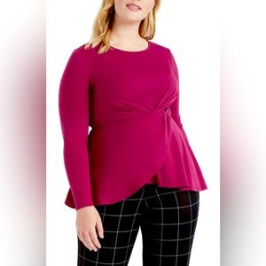 Eloquii Twist Front Long Sleeve Top Size 18W